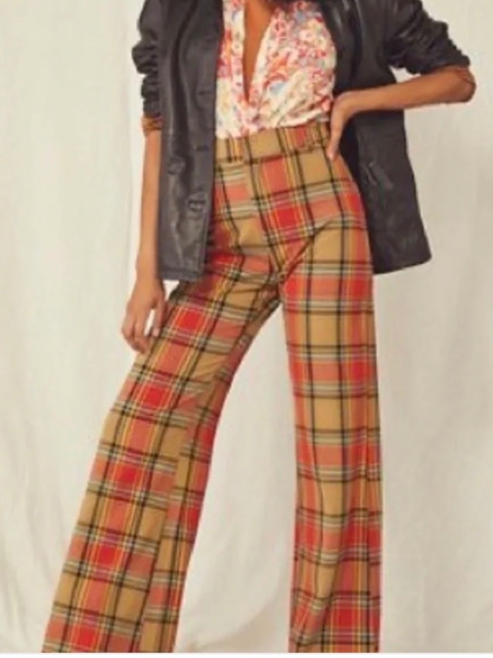 Free People Jules, multi plaid pants